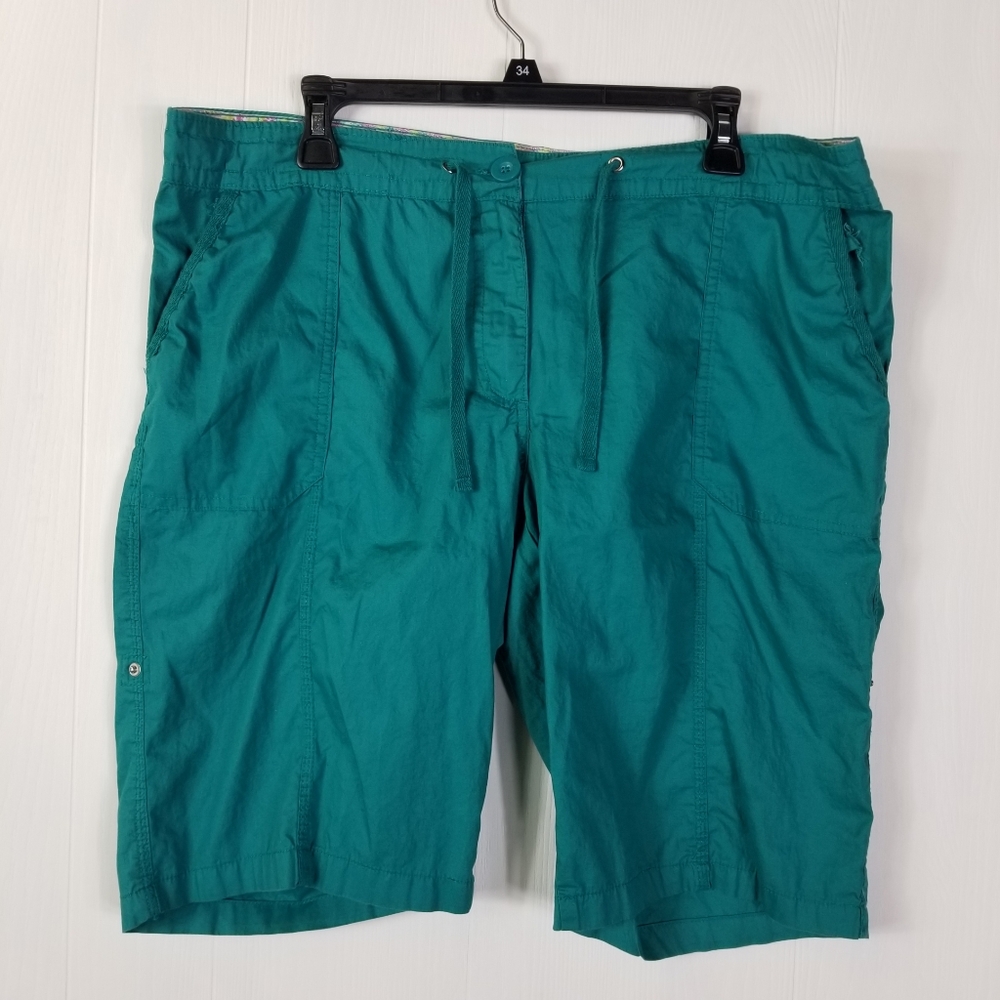 Unbranded cotton shorts  teal with rollup legs size 18w